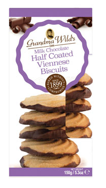 Milk Chocolate Half Coated Viennese Biscuits 150g x 12