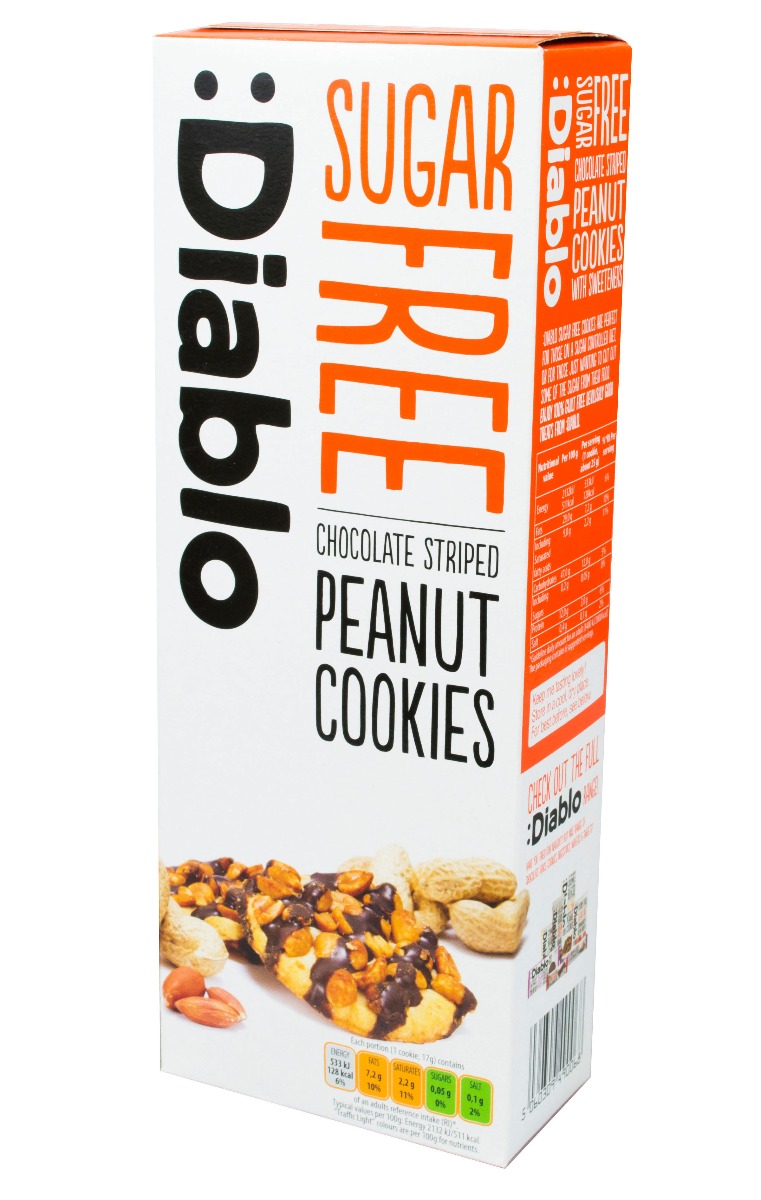 Chocolate Striped Peanut Cookies (Sugar Free) 150g x 12
