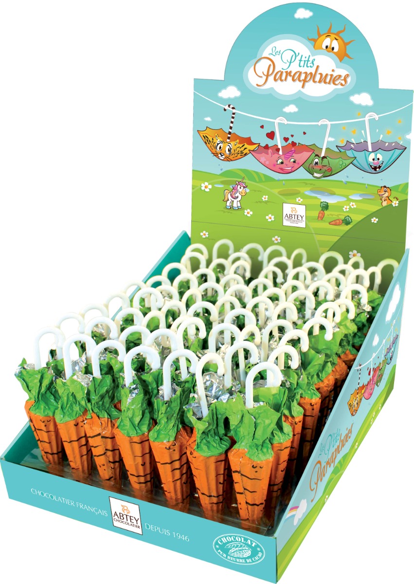 Display of Carrot Umbrellas 12g x 70