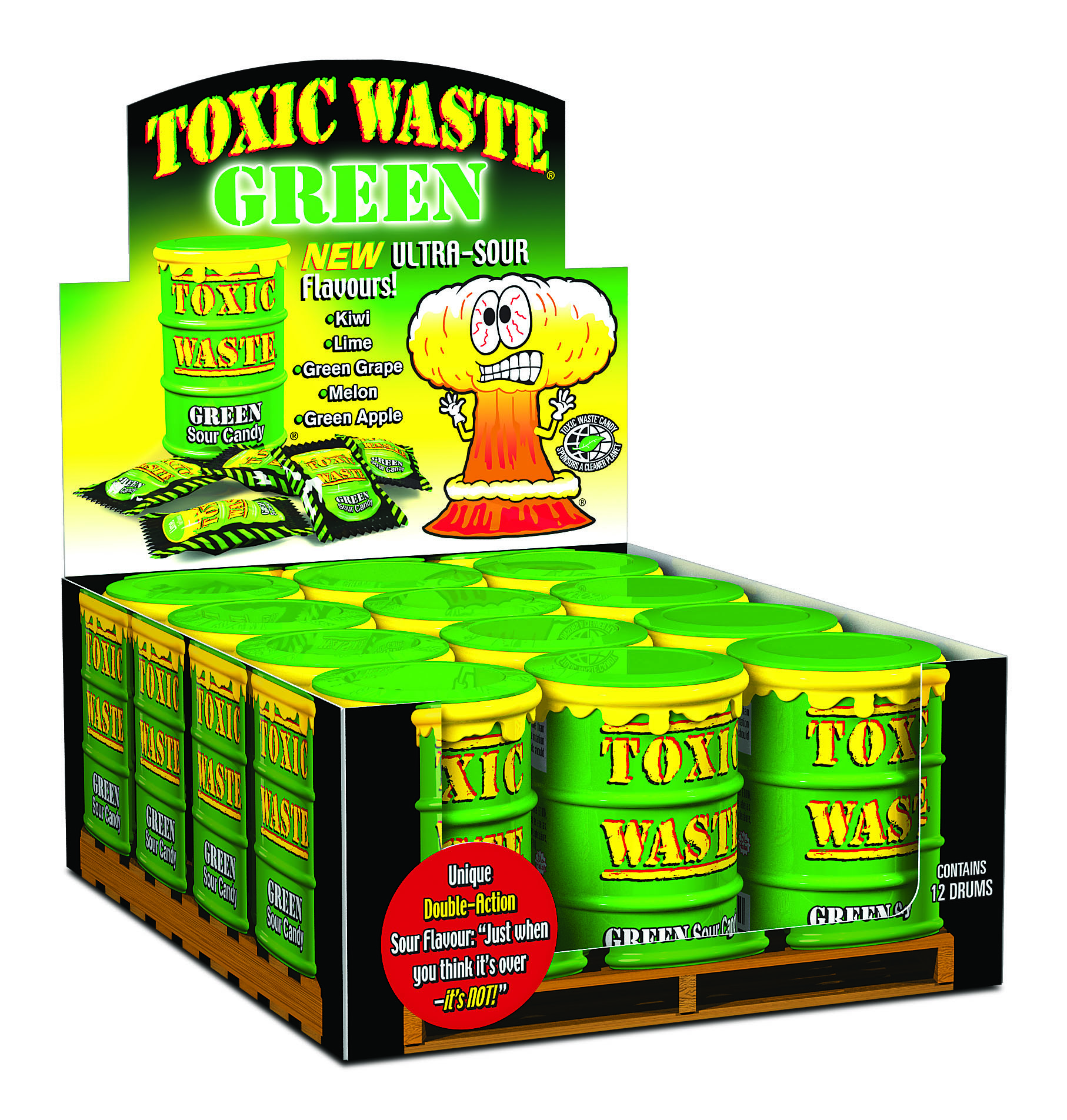 Toxic Waste Green Ultra Sour Drum 42g x 12