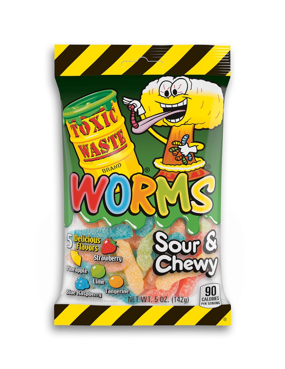 Toxic Waste Sour Gummy Worms 143g x 12
