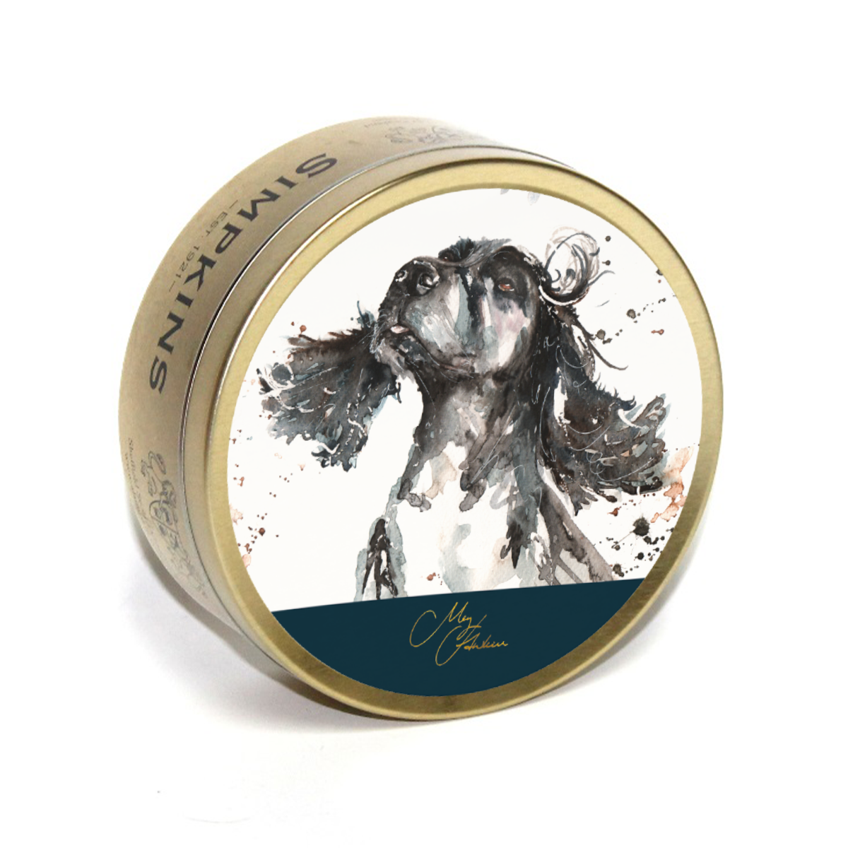 Meg Hawkins SPANIEL Tin with Mixed Fruit Drops 175g x 6