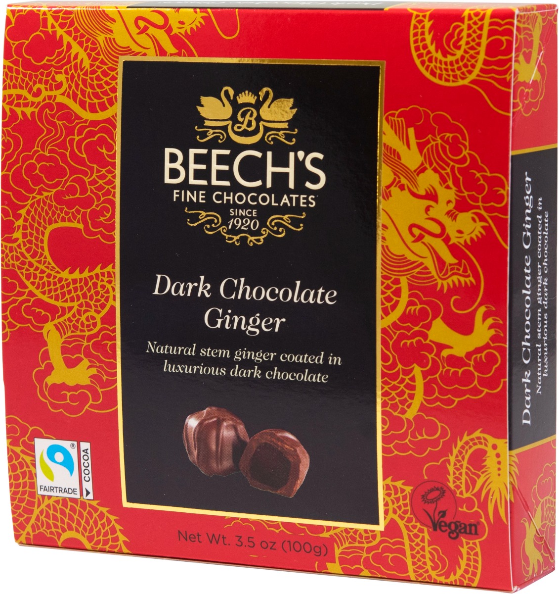 Beech's Chocolates - Dark Chocolate Ginger 100g x 12