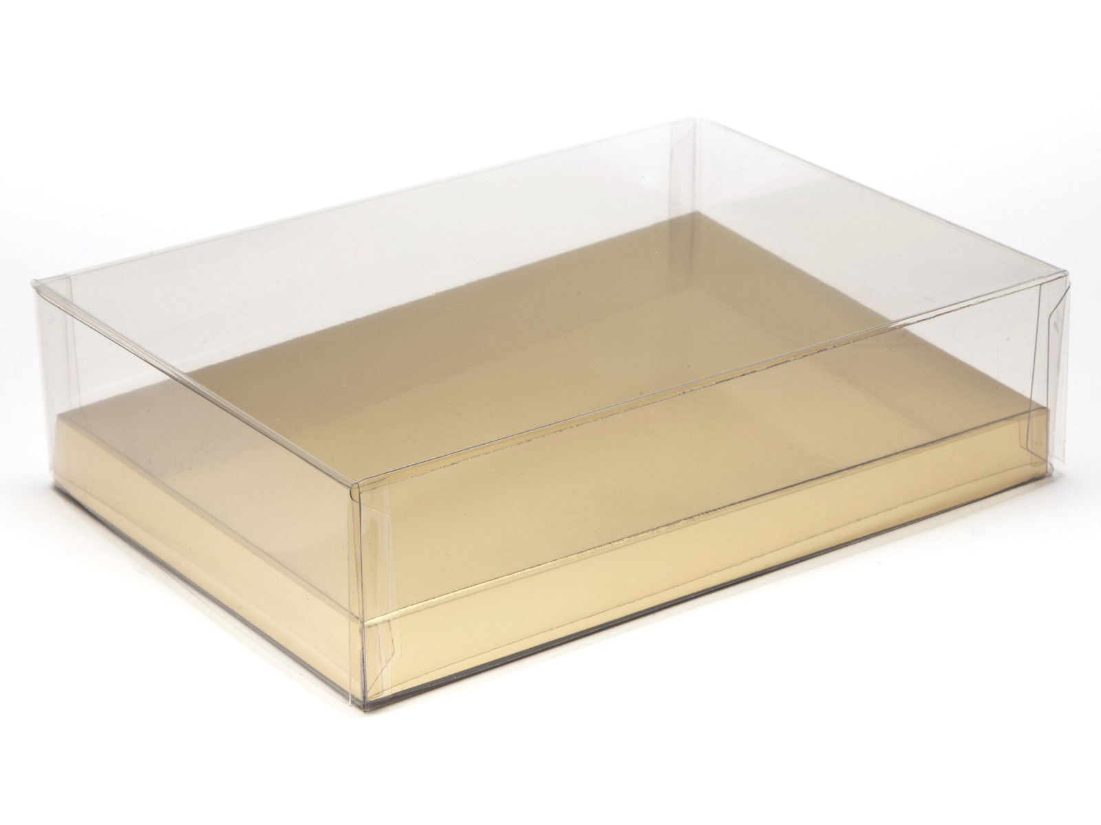 Transparent Rectangular Pack with Gold Base Card (170x120x45mm) x 10