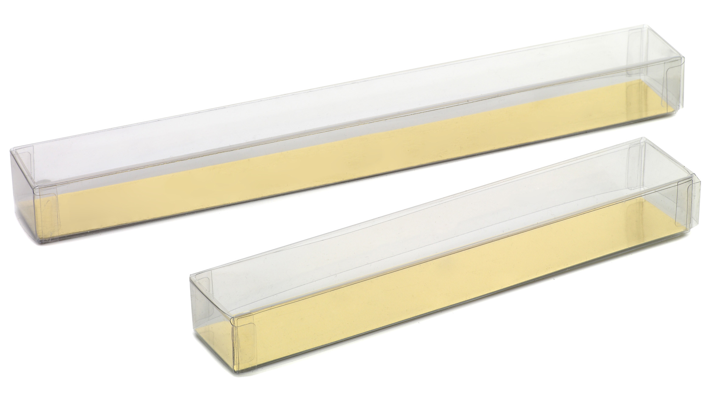 Transparent Stick Pack with Gold Base Card 180x30x23mm x 25