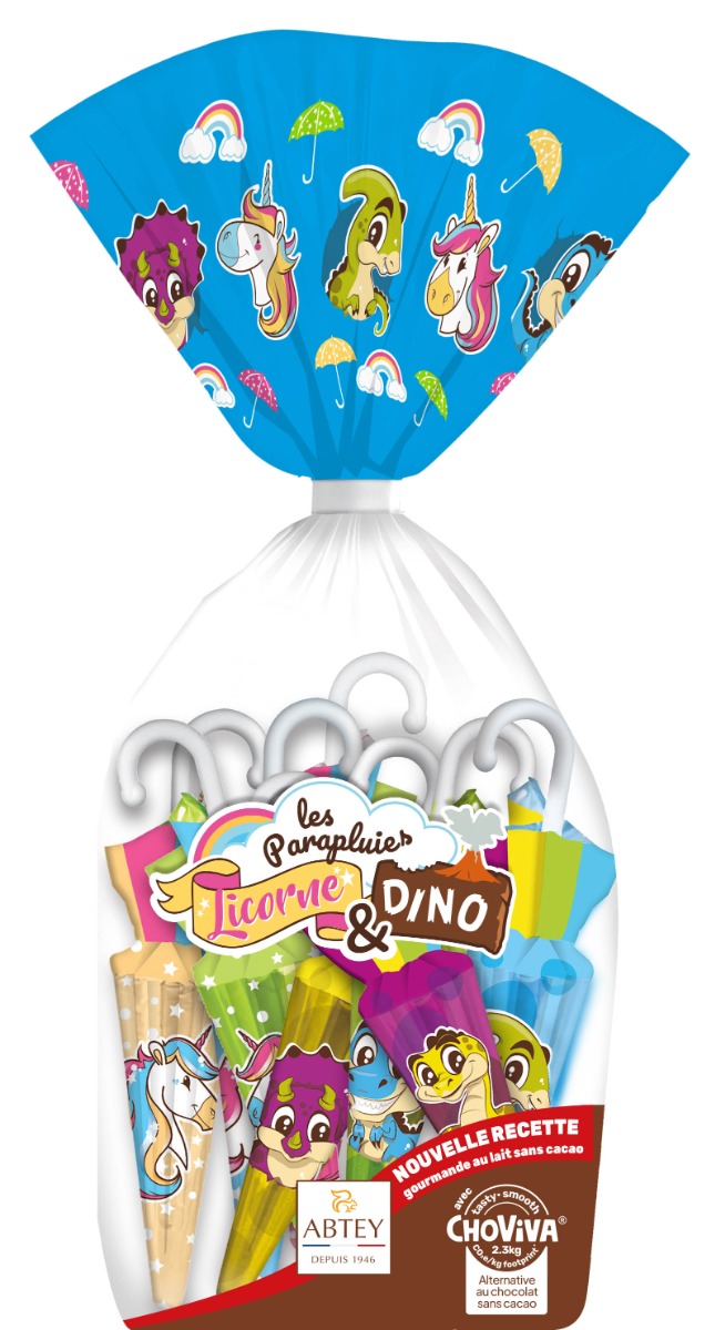 Choviva Bag with 8 Unicorn & 8 Dino Umbrellas 95g x 24