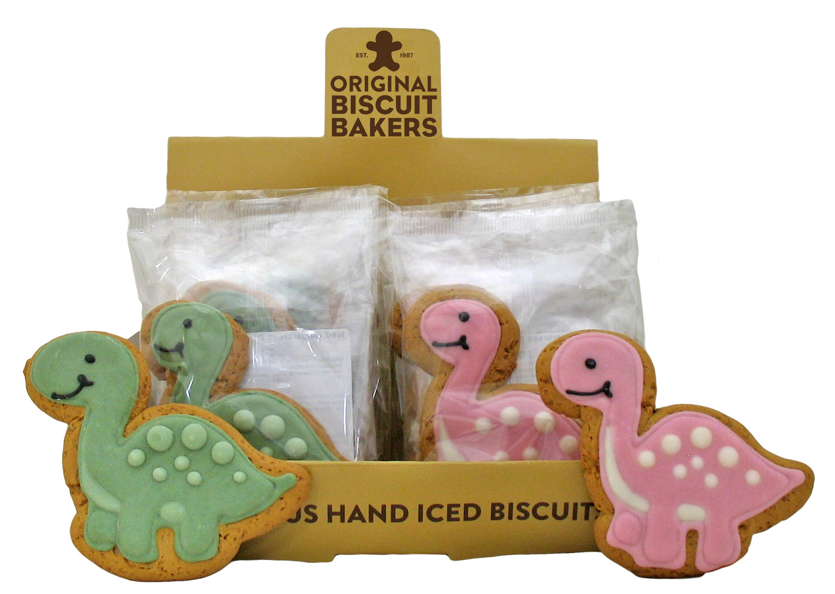 Gingerbread Dinosaurs (Assorted Green/Pink) 30g x 18 DATED 30.04.2026