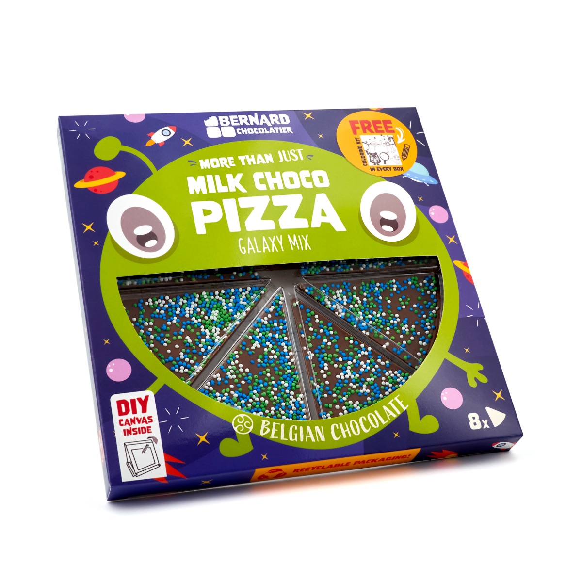 Milk Chocolate Galaxy Pizza (Blue Sprinkles) 85g x 10