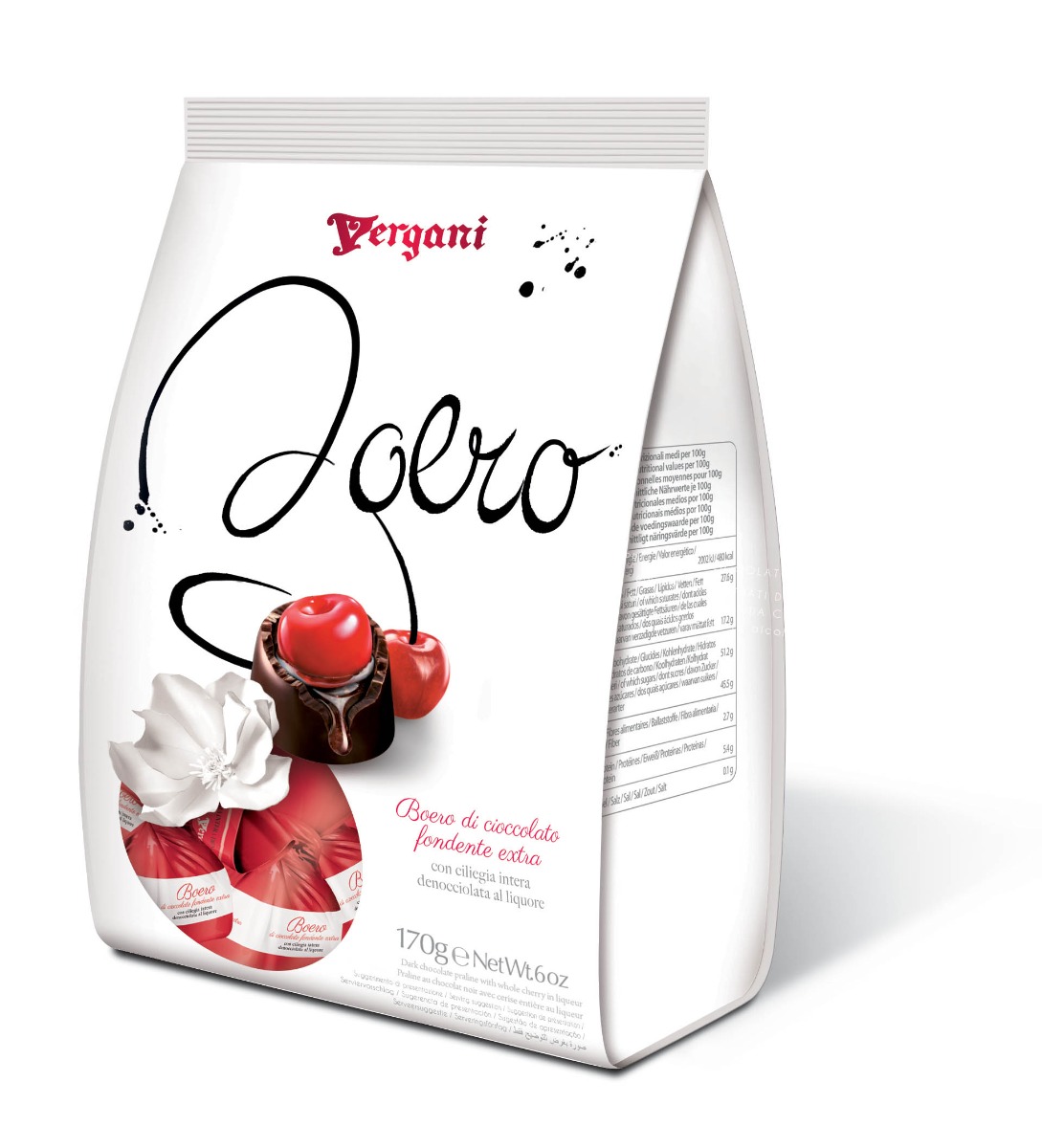Boeri - Dark Chocolate with Liqueur and Cherry (Bag) 170g x 24