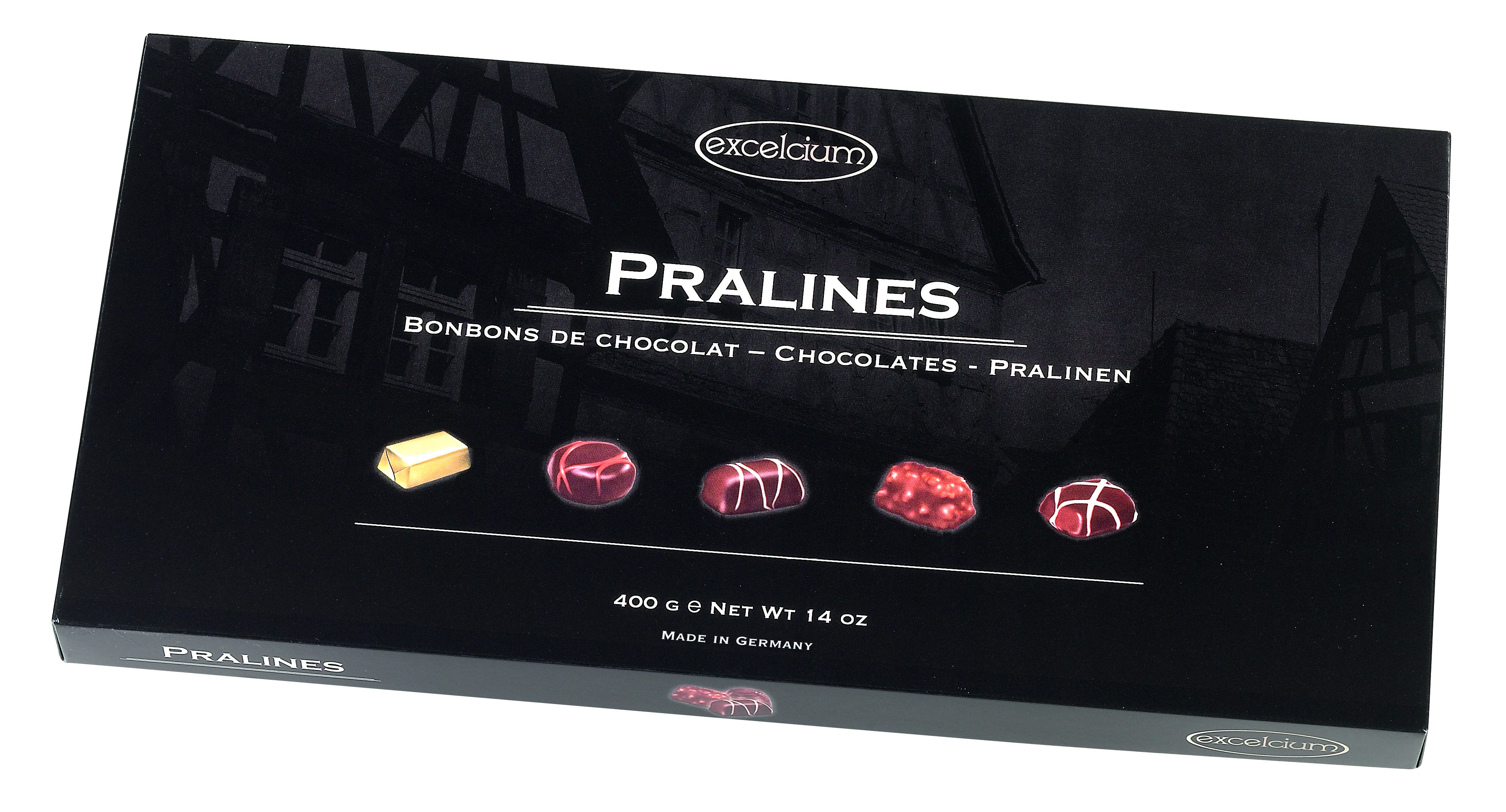 Chocolate Assortment 'Excelcium' Black Box 400g x 12