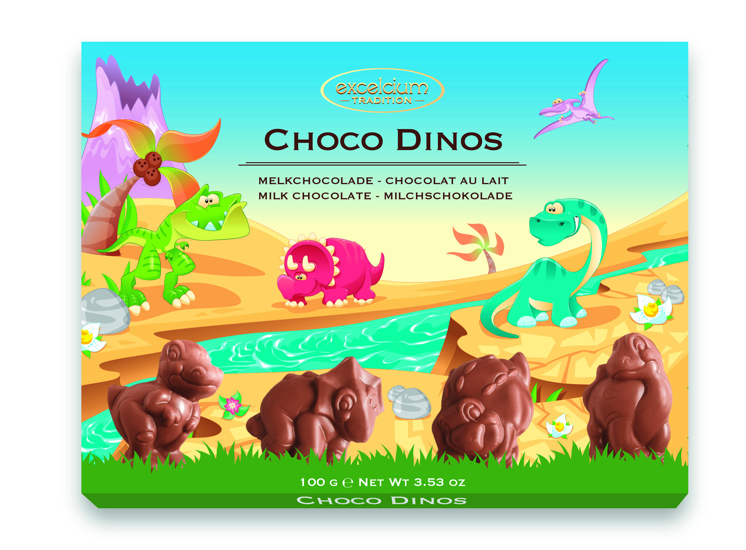 Excelcium Milk Choco Dinos 100g x 22
