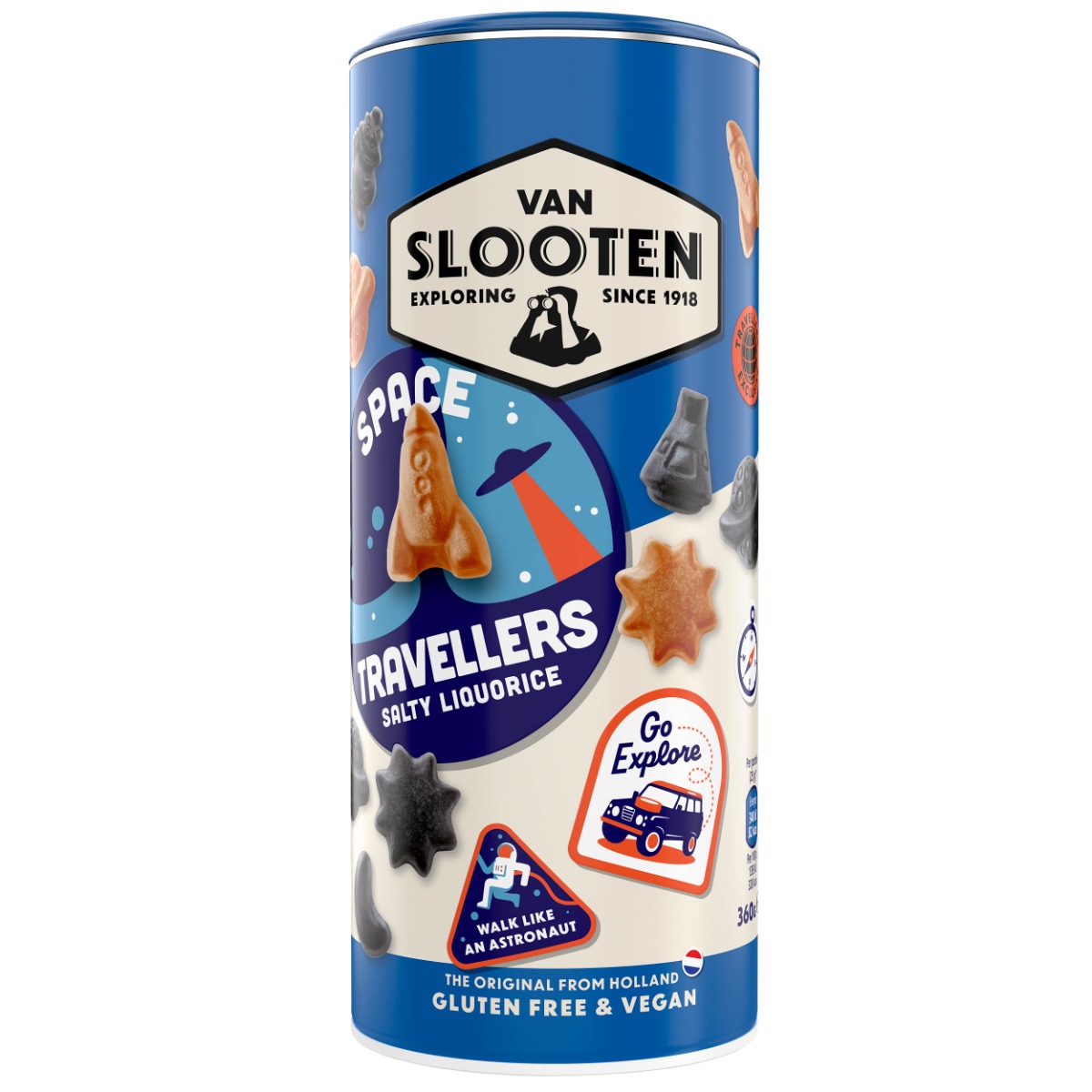 Van Slooten Space Travellers Salty Liquorice 360g x 19 DATED 24.11.2025