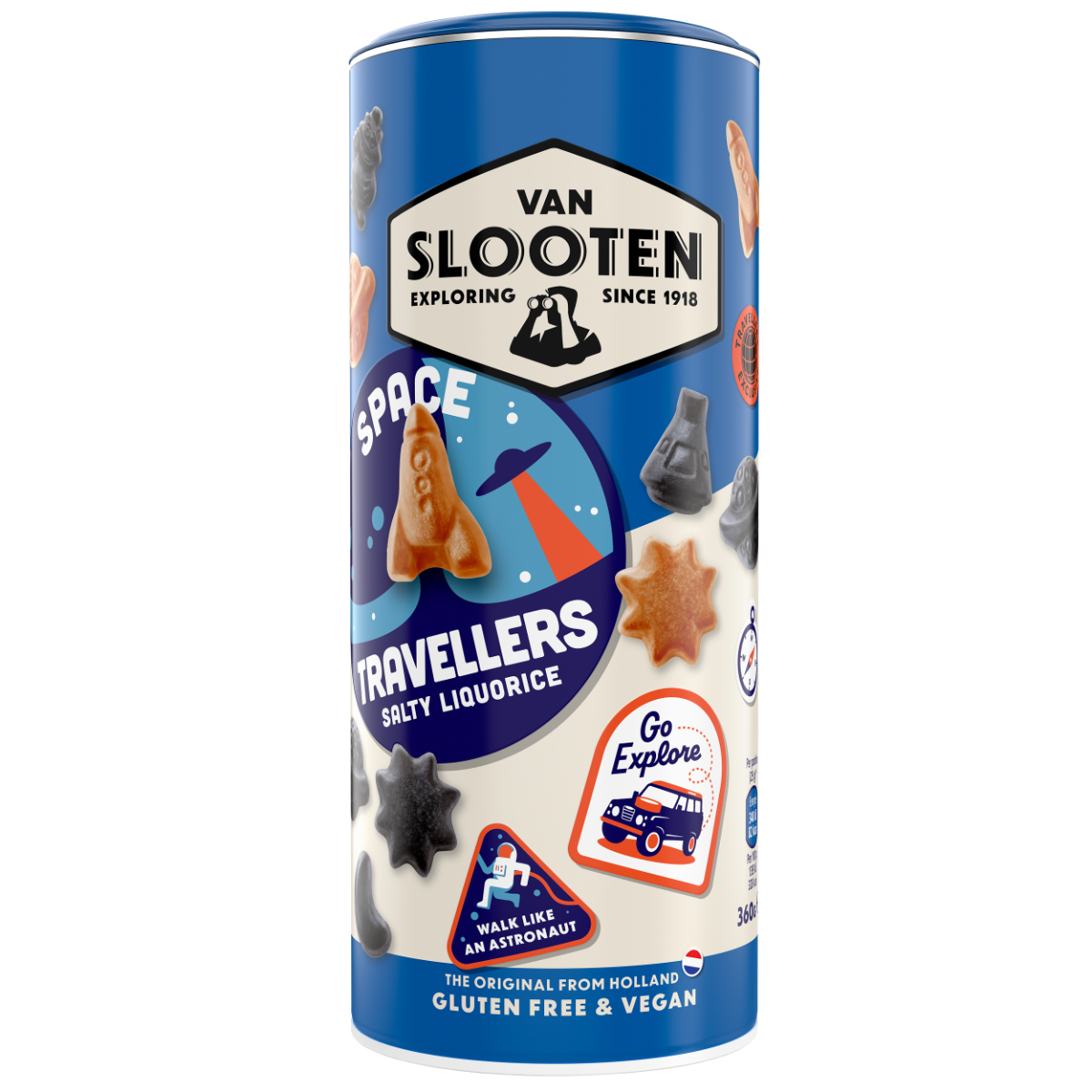 Van Slooten Space Travellers Salty Liquorice 360g x 19