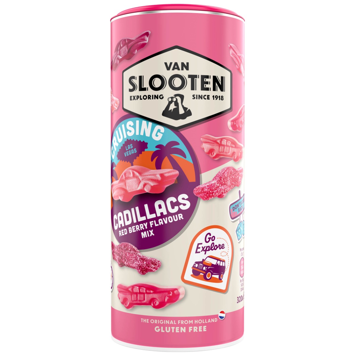 Van Slooten Cruising Cadillacs Redberry Flavour Mix 320g x 19 DATED 19.12.2025