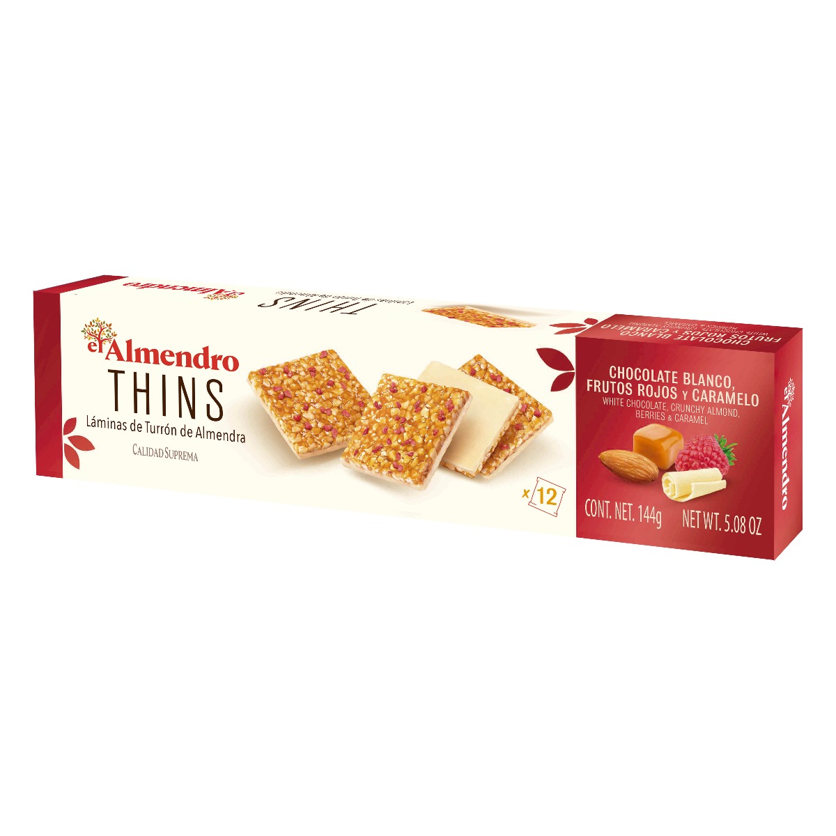 Crunchy Almond Thins - White Chocolate & Berries 144g x 10 DATED 30.11.2025