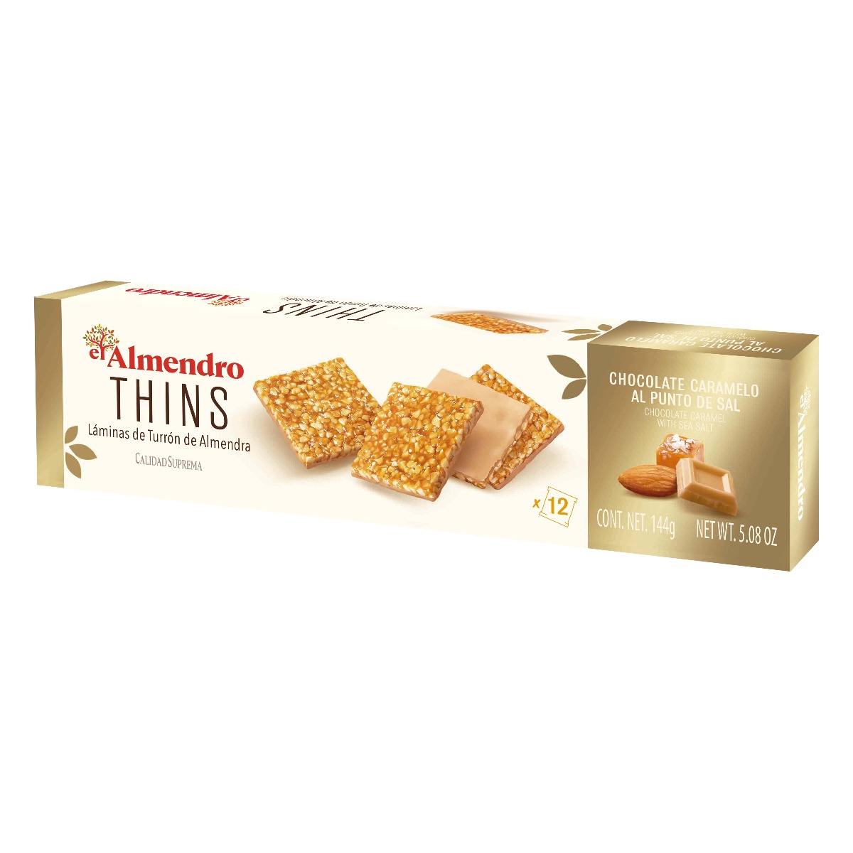 Crunchy Almond Thins - Chcocolate and Caramel Sea Salt 144g x 10