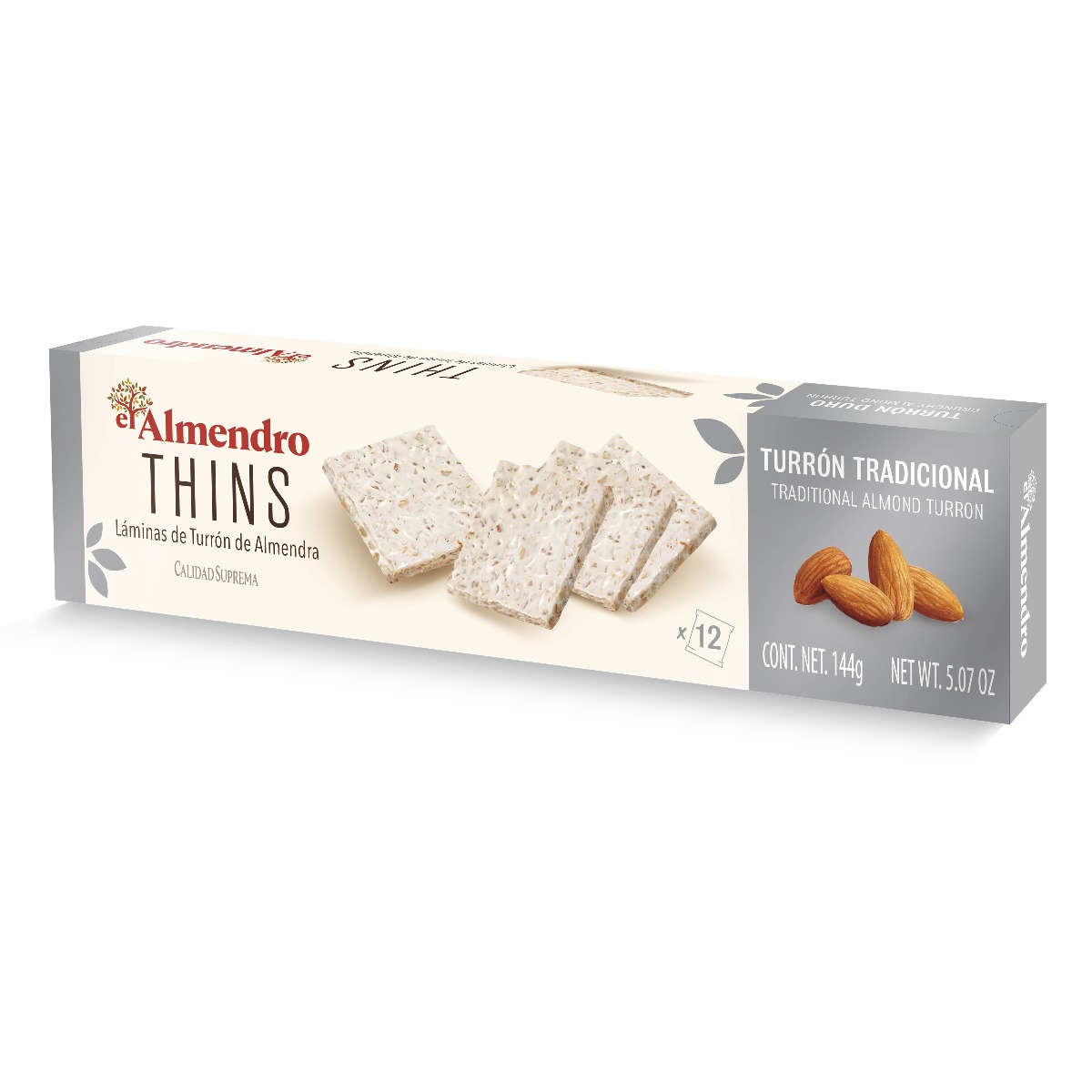 Crunch Almond Thins - Turron 144g x 10