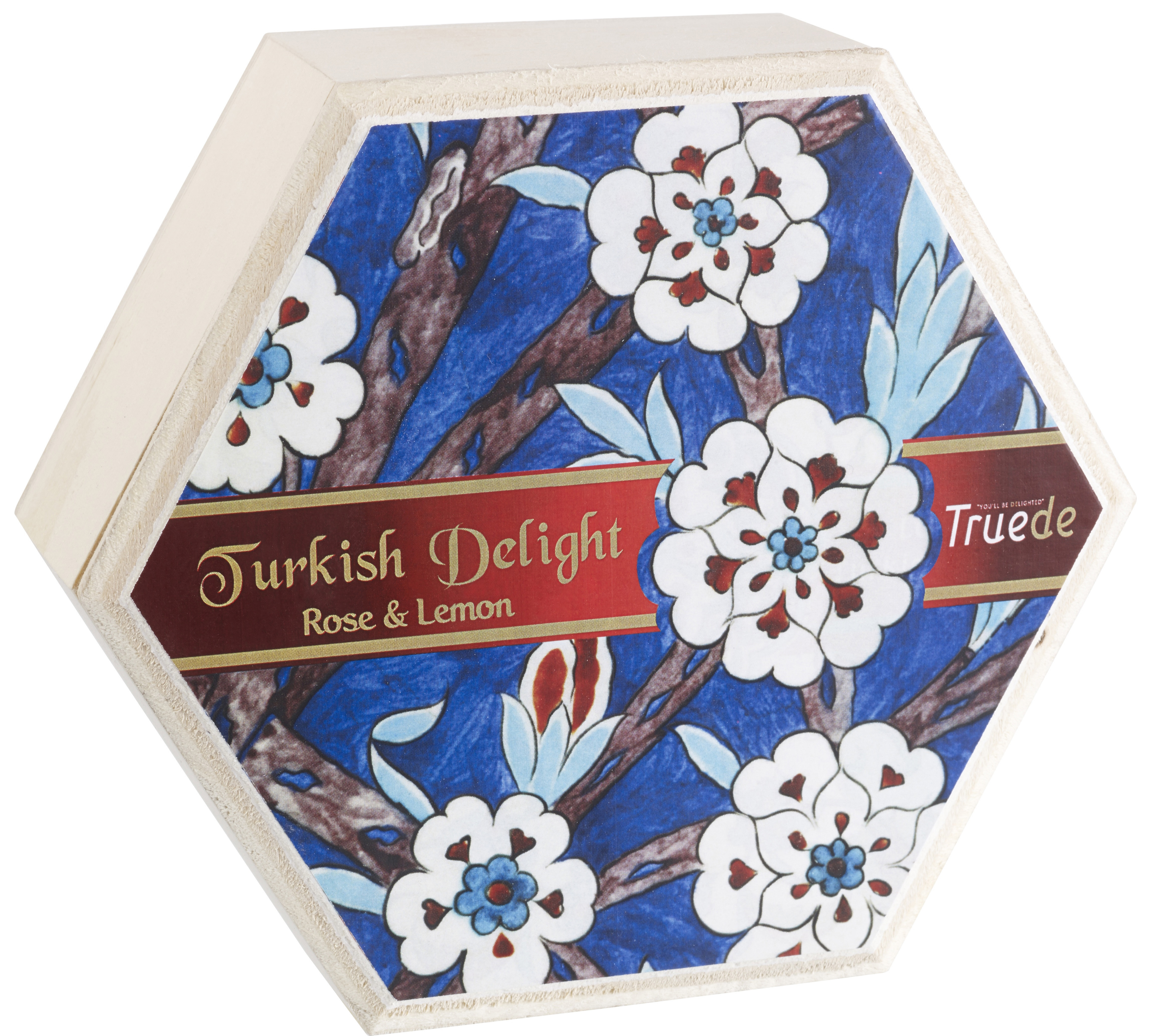 Wooden Box Turkish Delight Rose & Lemon 250g x 12