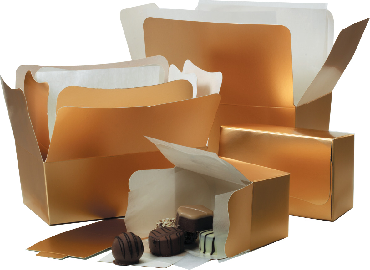 4 Choc Gold Ballotin 66x66x31mm x 25