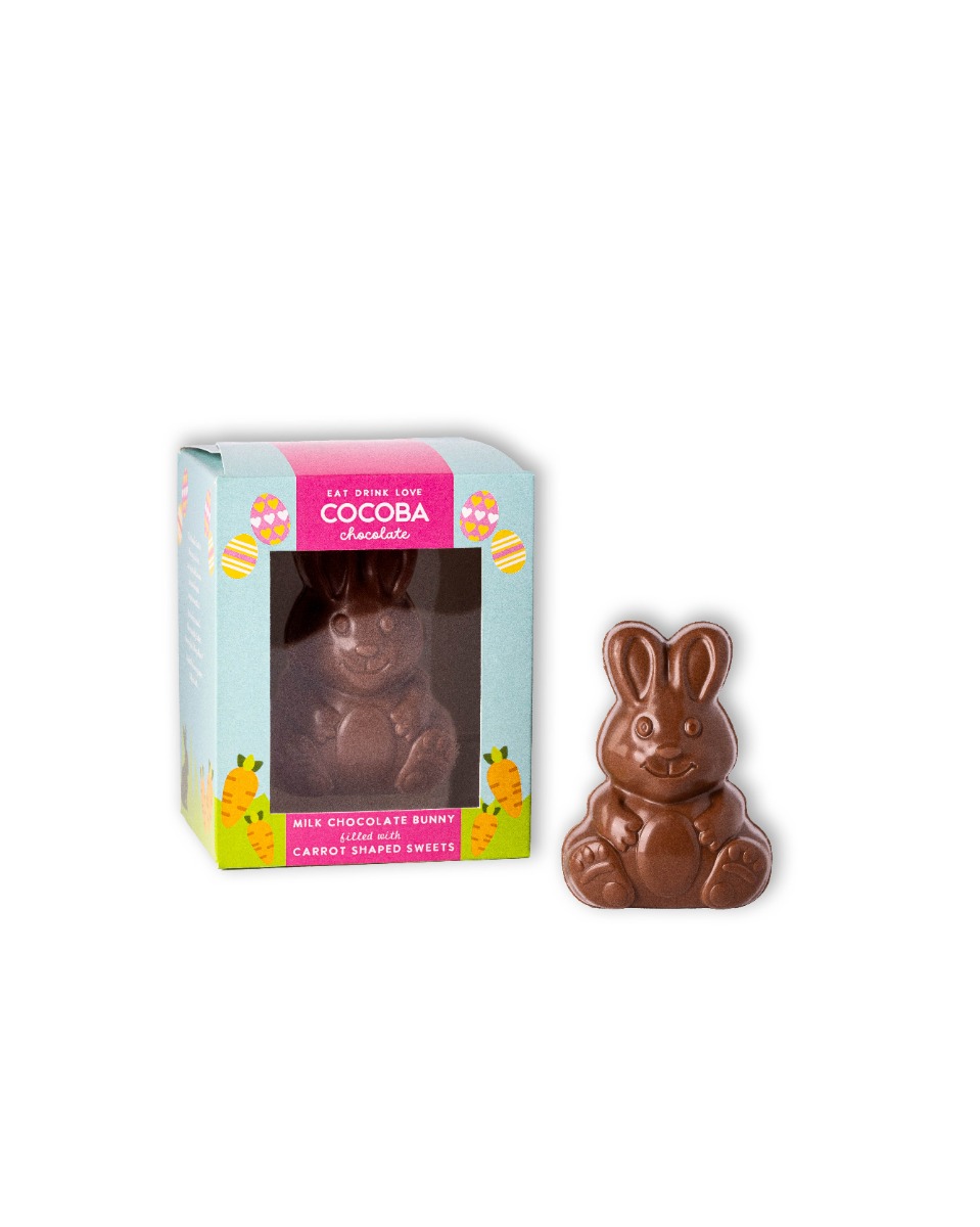 Milk Chocolate Bunny filled with Carrot Shaped Sweets 70g x 12