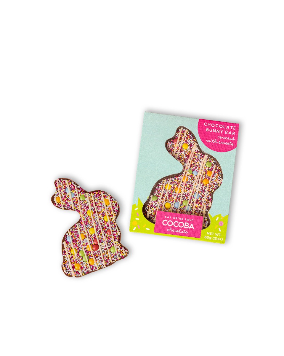 Loaded Milk Chocolate Bunny Bar with Candy Beans & Sprinkles 65g x 12