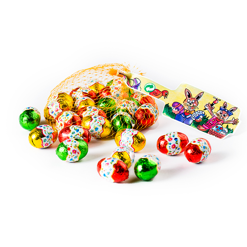 Easter Foiled Solid Milk Chocolate Eggs 90g x 50