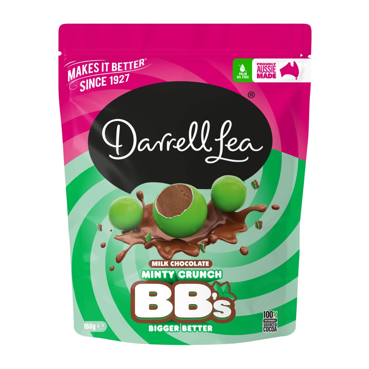 Darrell Lea Minty Milk Choc BBs 168g x 12
