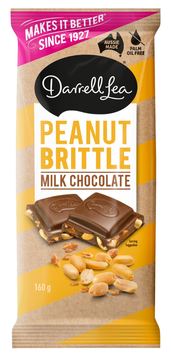 Darrell Lea Peanut Brittle Milk Block 160g x 17