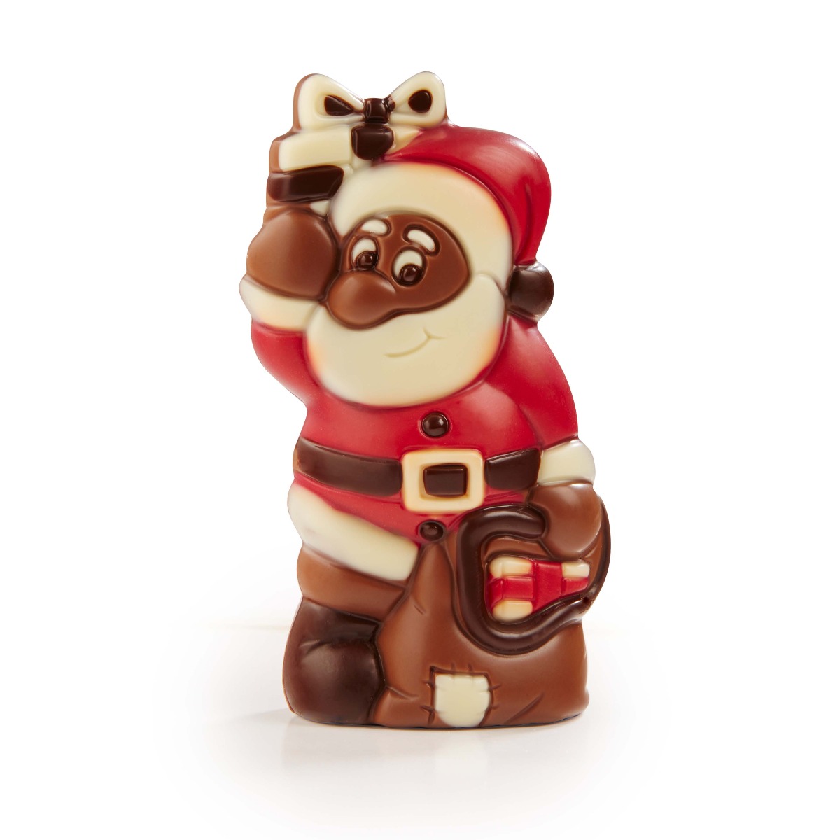 Santa with Gifts Milk Chocolate Hollows in bag 75g x 10, 13.5cm height