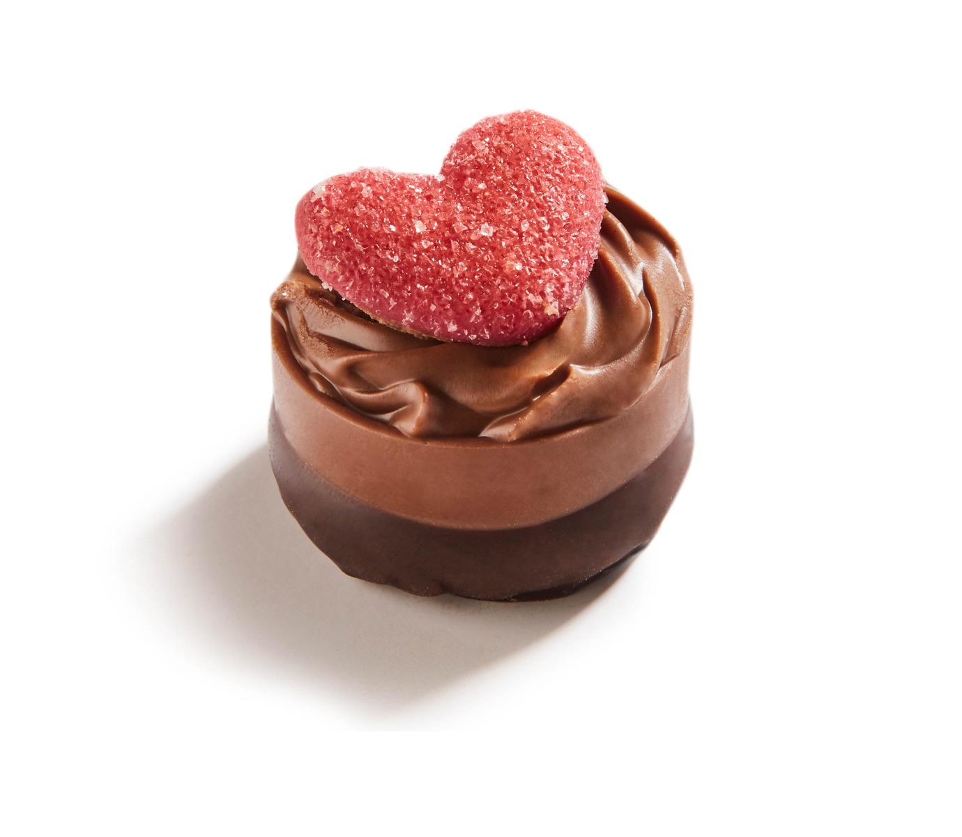 Round Chocolate Lovely Cup with Sugar Heart, Hazelnut Praline x 2.10kg (16.5g +/- 127pc)