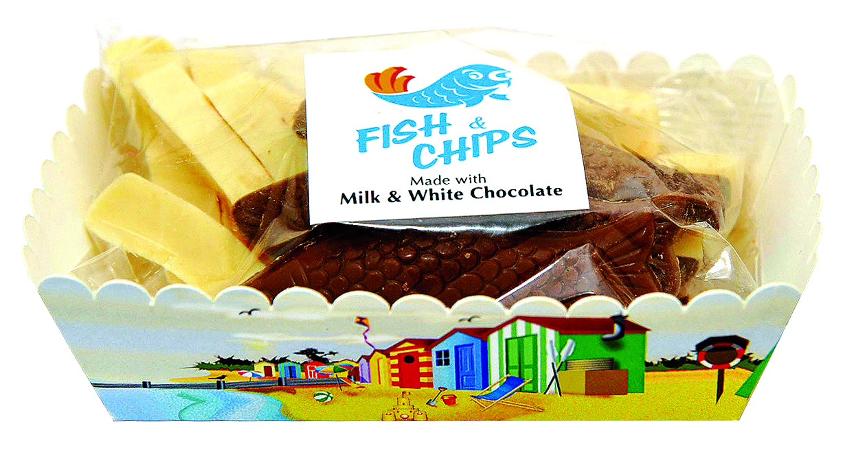 Fish & Chips (Milk & White Chocolate) 125g x 10