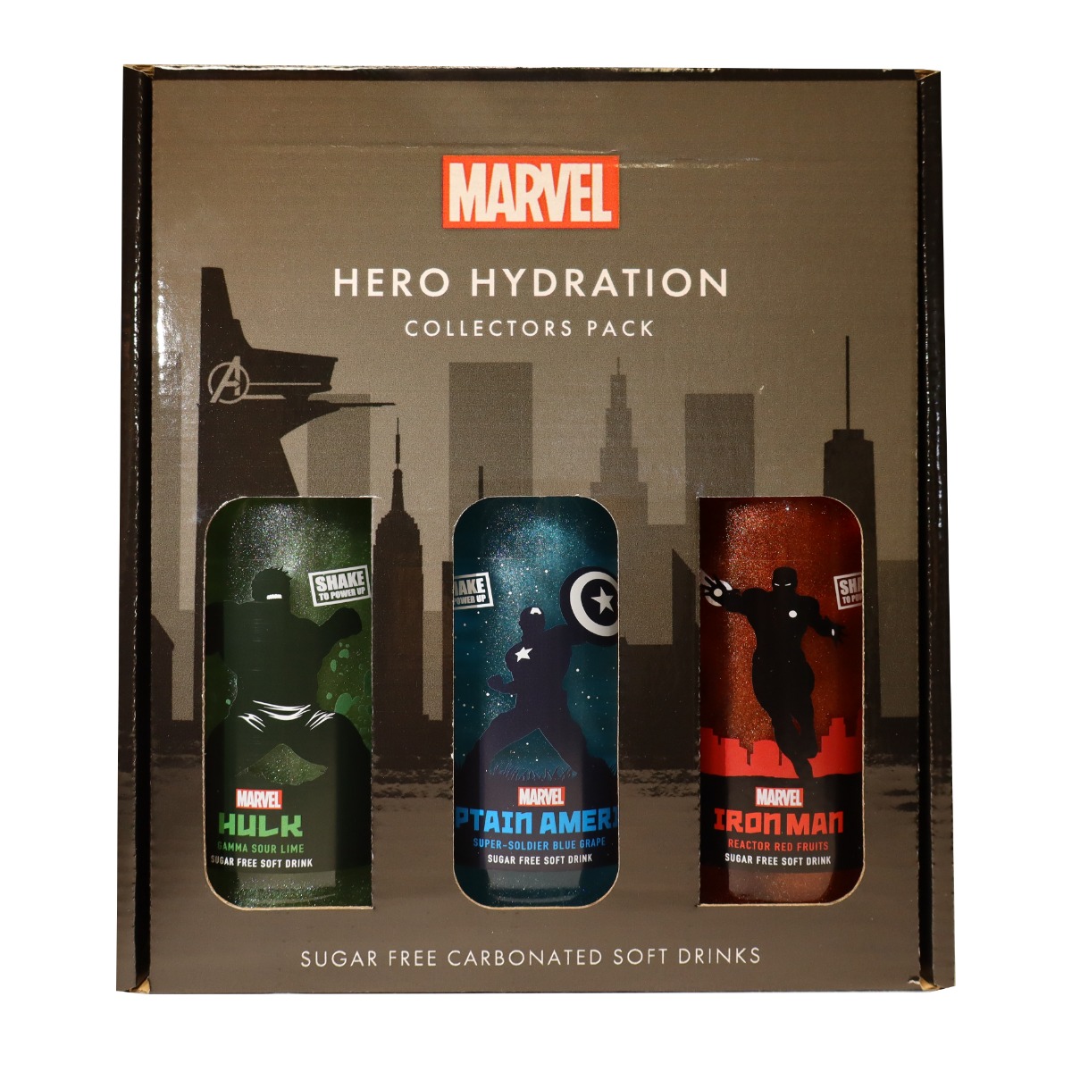 Marvel Hero Hydration Gift Pack (1x Captain America, 1x Hulk, 1x Iron Man) 990g x 4