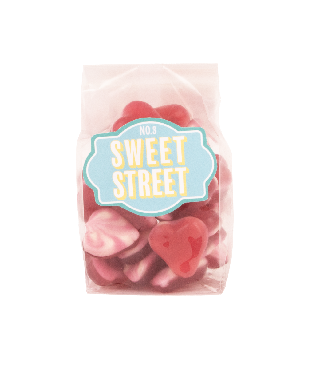 No.3 Sweet Street - Strawberry & Cream Hearts Bag 150g x 12
