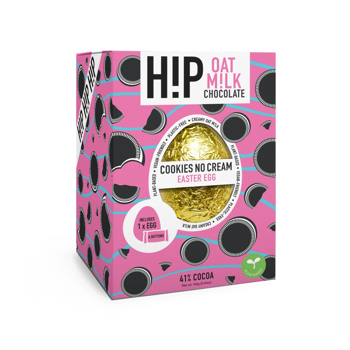 H!P Cookies No Cream  Oat Milk Chocolate Easter Egg 150g x 8