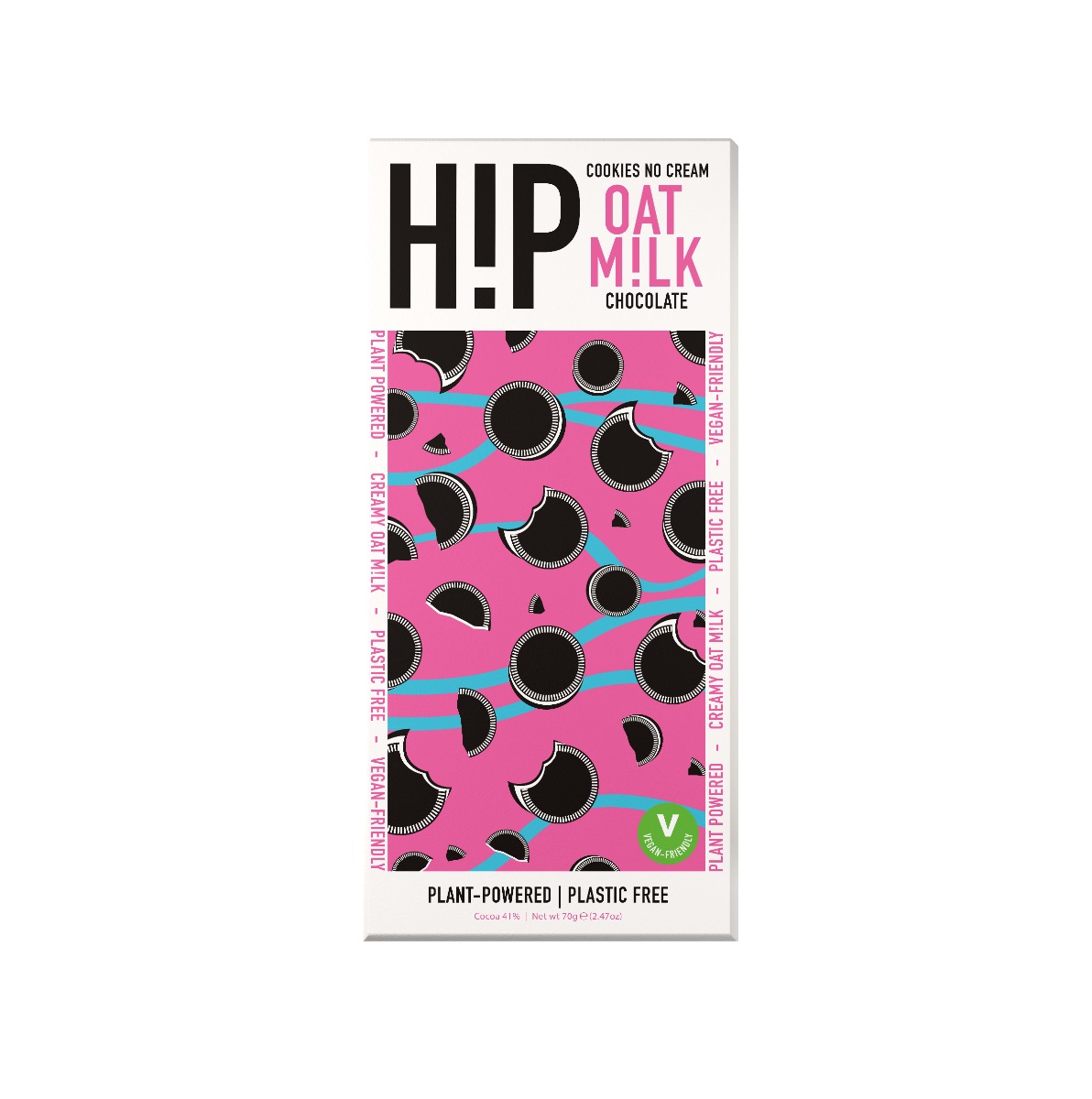 HiP Oat Milk Chocolate Bar - Cookie & Cream 70g x 12