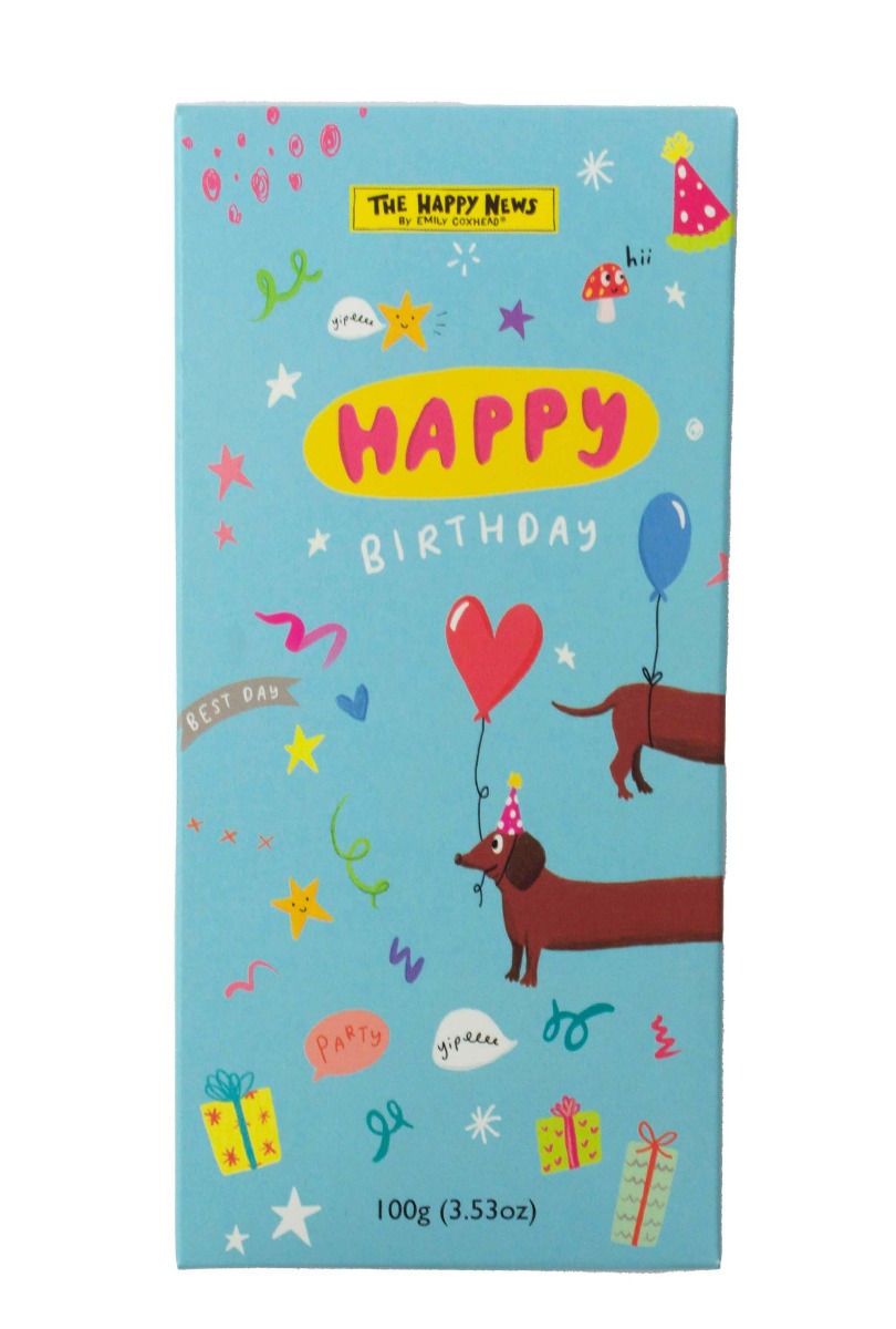 Happy Birthday Daschund - Chocolate Bar 100g x12