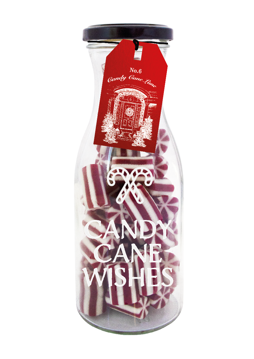 Candy Cane Wishes Bottle - Candy Cane jellies 350g x 6