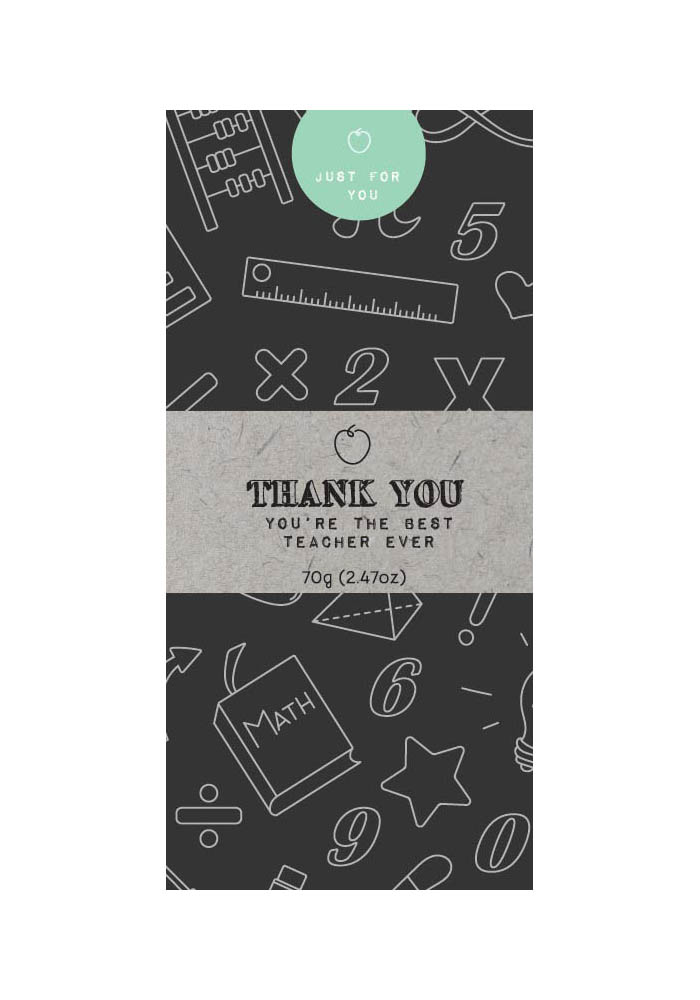 Thank You Teacher Milk Chocolate Bar  70g x 20
