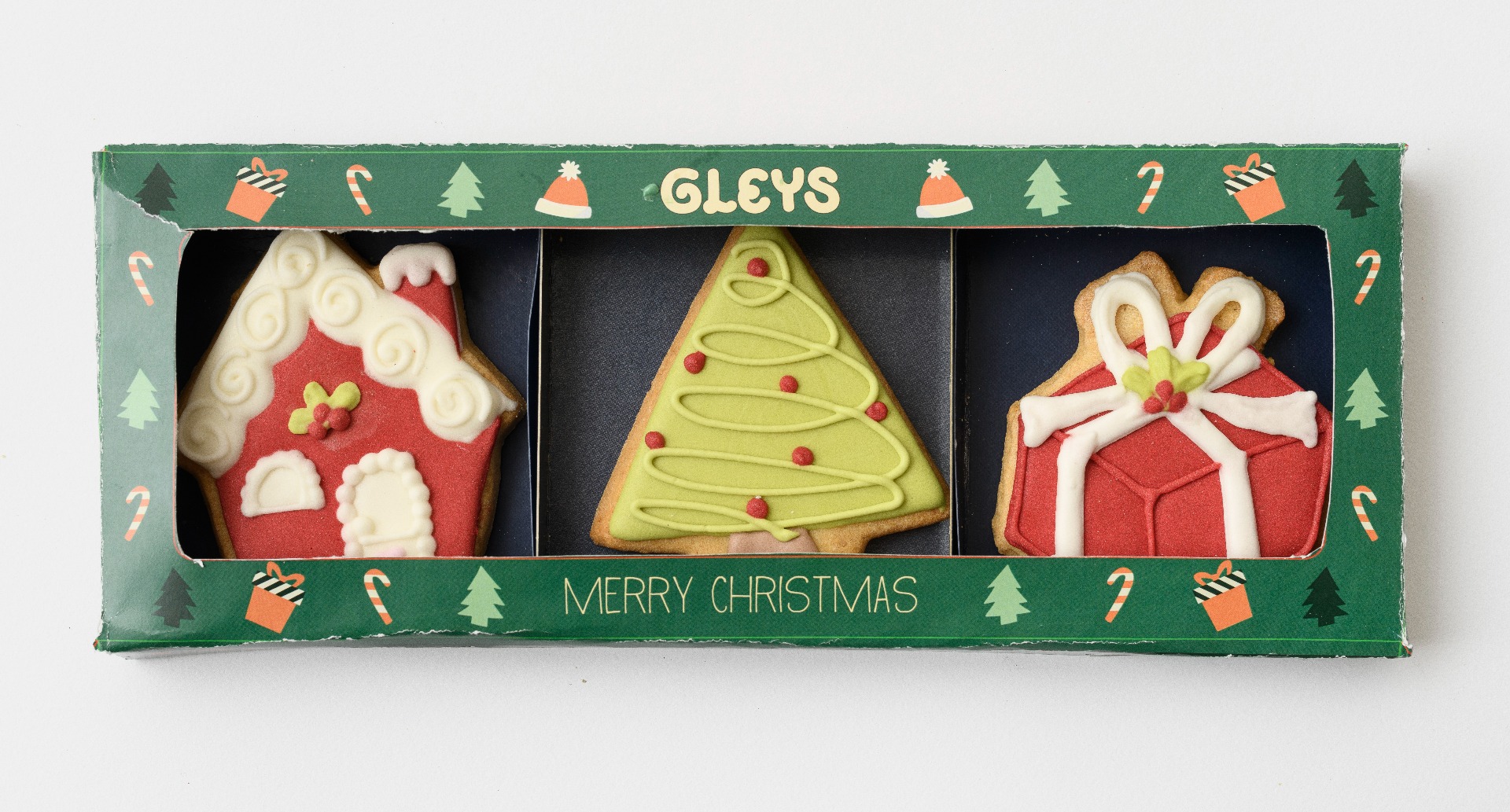 Xmas Trio Parcel, Tree, House 180g x 12