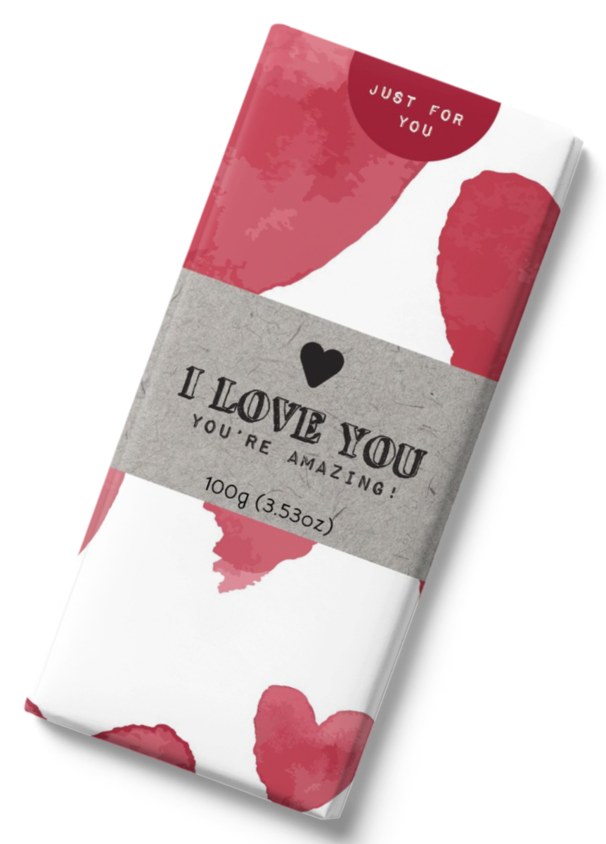 Message Bar - I Love You Milk Chocolate Bar 100g x 12