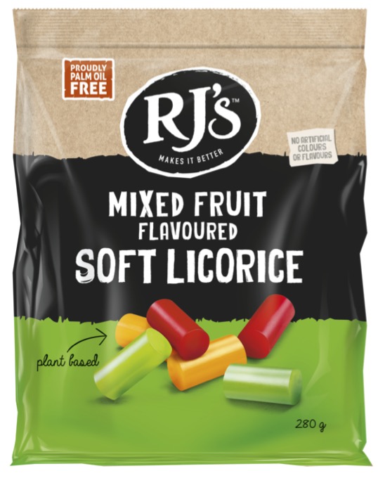 RJ's Natural mixed fruit licorice 280g x 12