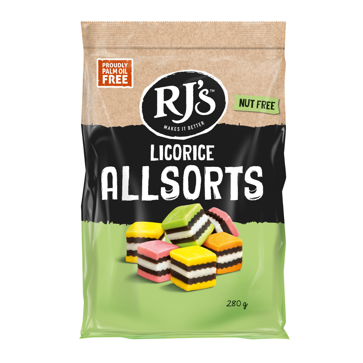 RJ's Licorice All Sorts 280g x 12