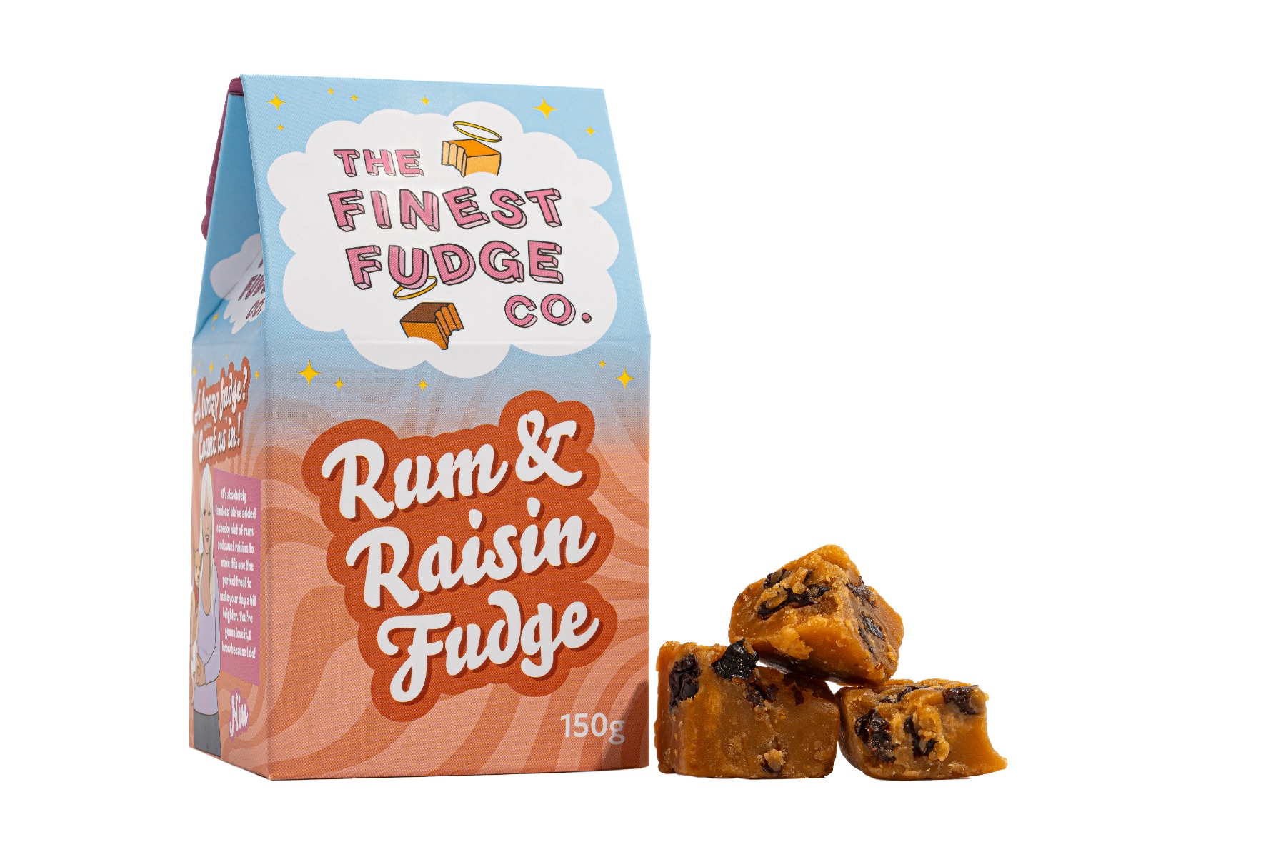 Finest Fudge Company Rum & Raisin Fudge 150g x 8