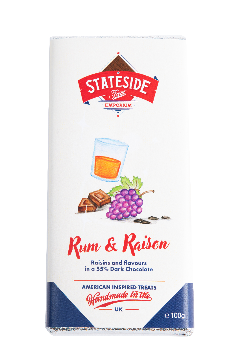 Rum & Raisin 55% Dark Chocolate 90g x 12