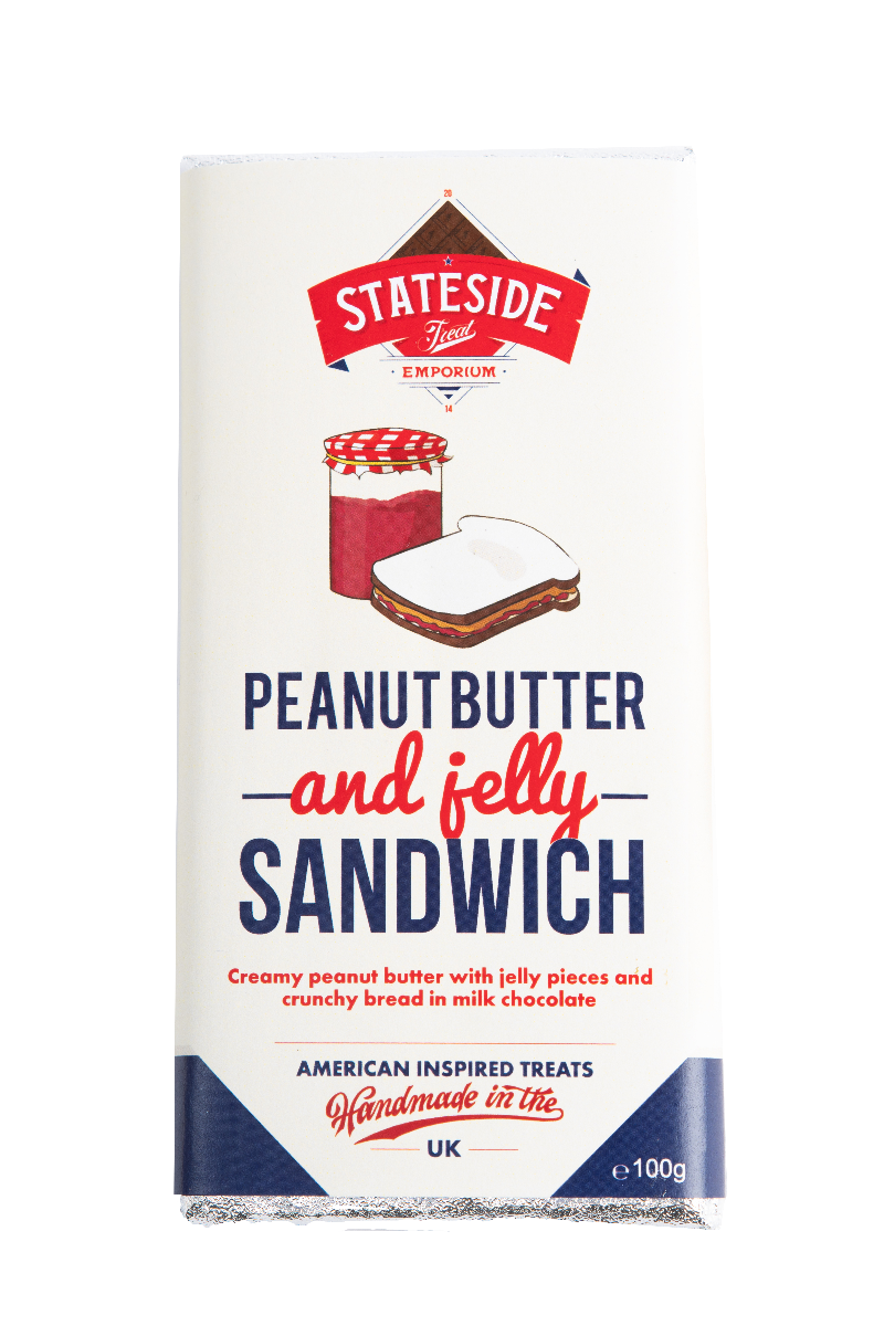 Peanut Butter and Jelly Sandwich Milk Chocolate Bar 90g x 12