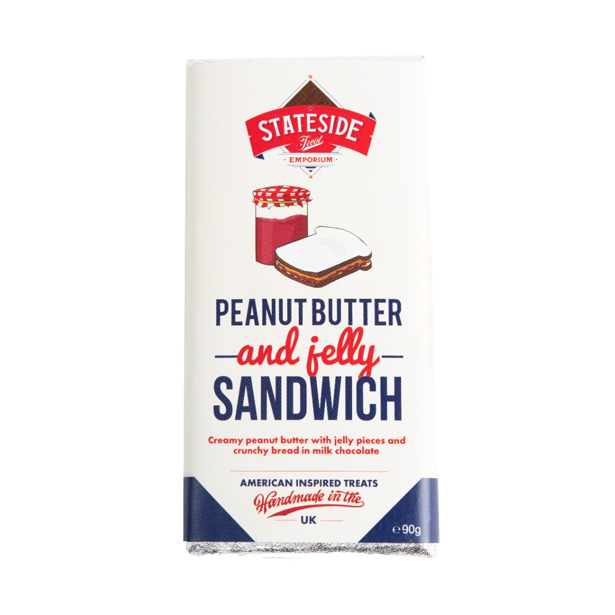 Peanut Butter and Jelly Sandwich Milk Chocolate Bar 90g x 12