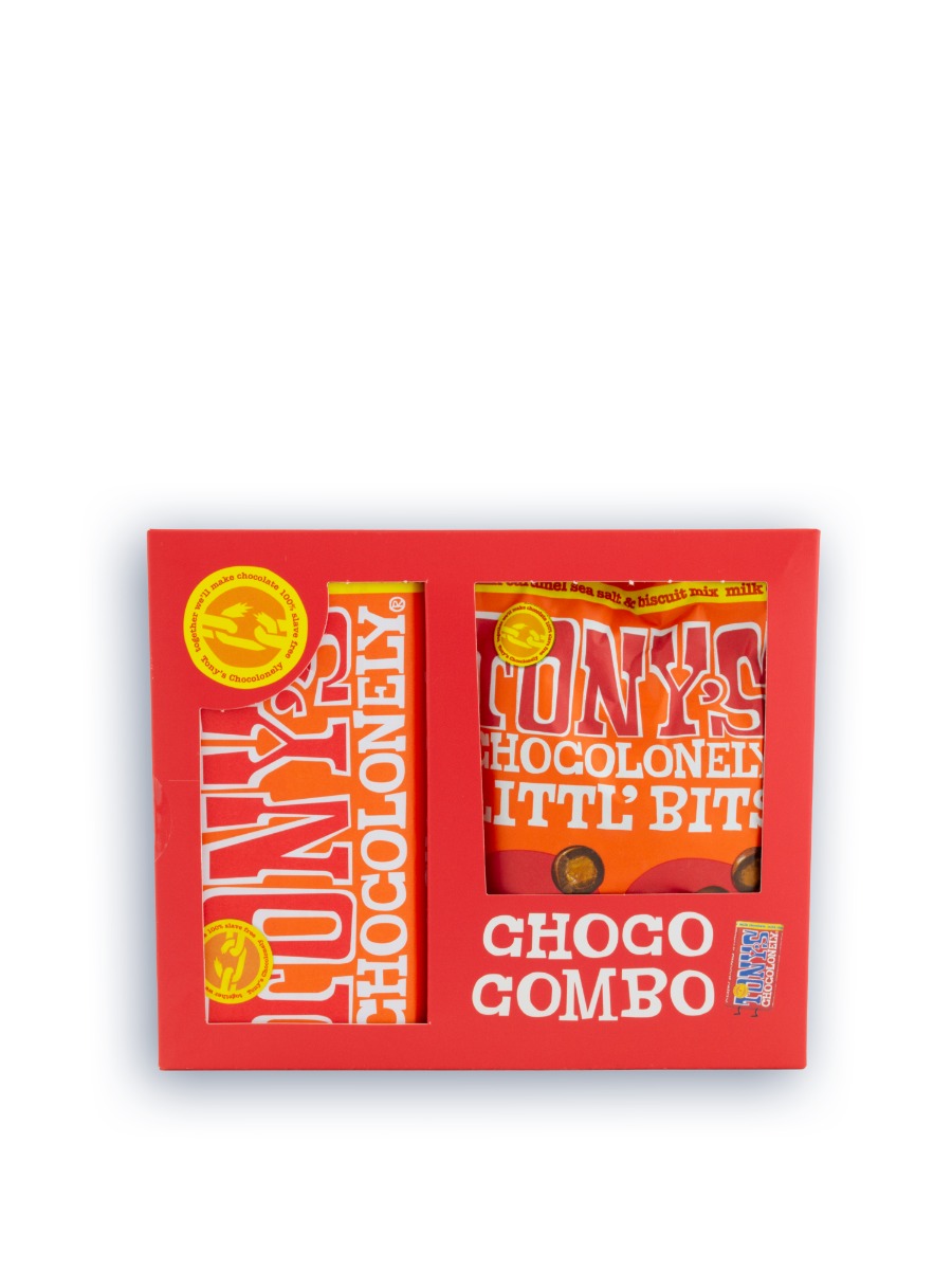 Tony's Choco Combo Giftpack - Littl' Bits Milk Caramel Sea Salt & Biscuit Mix and Milk Chocolate Car
