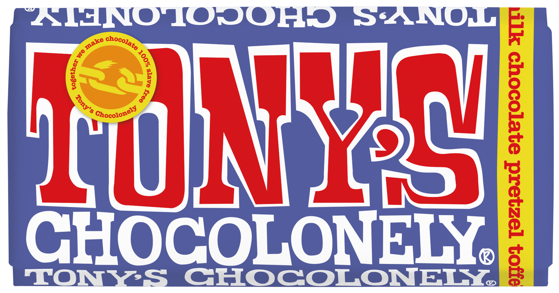 Dark Milk Chocolate, Pretzel and Toffee 42% 180g x 15 FAIRTRADE