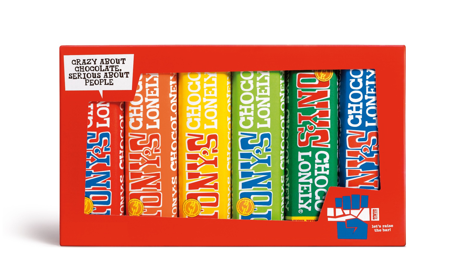 Tony's Chocolonely (6 x 47/50g) Chocolate Rainbow Tasting Pack x 12