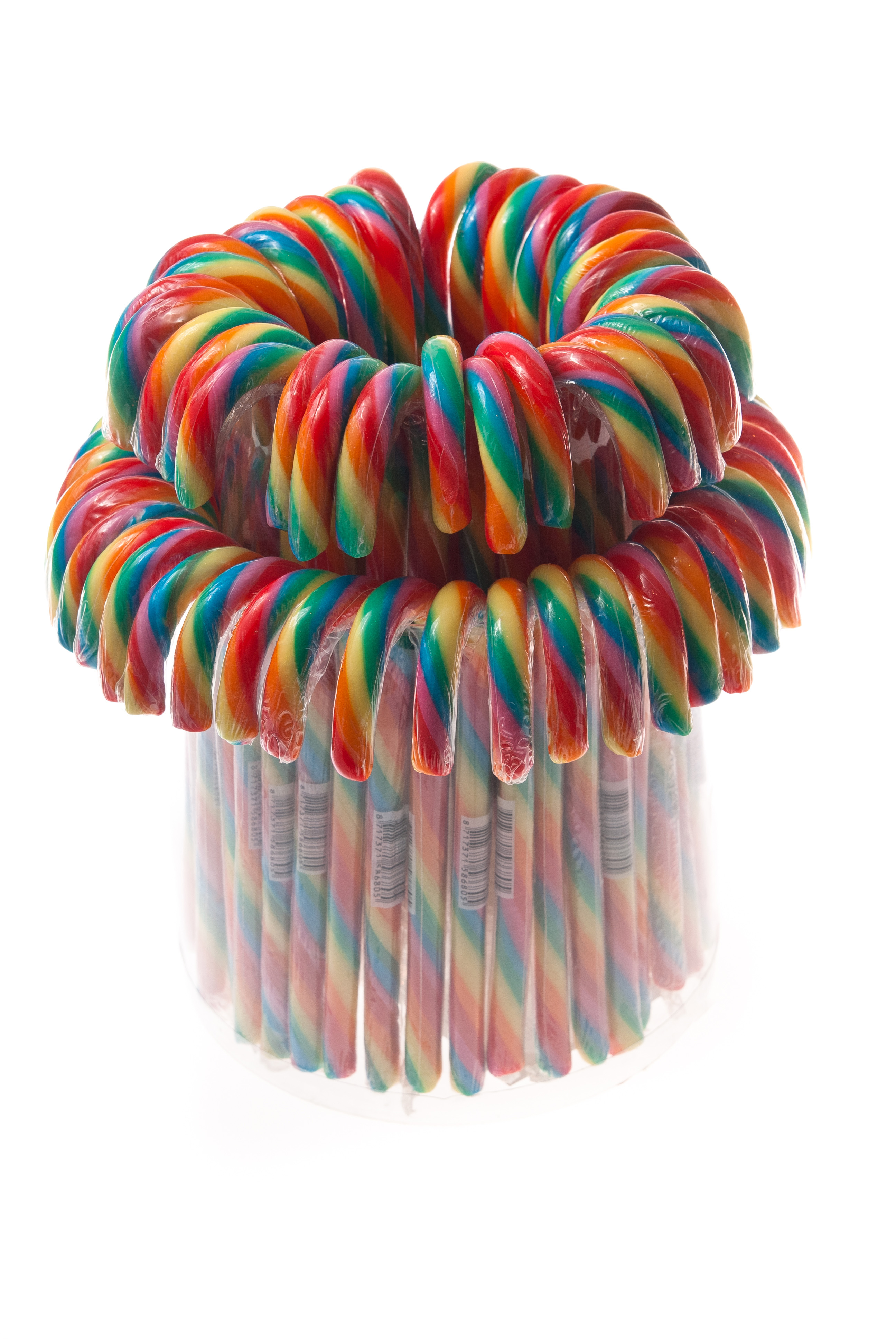 Fruit Flavour Candy Canes Rainbow 30g x 72
